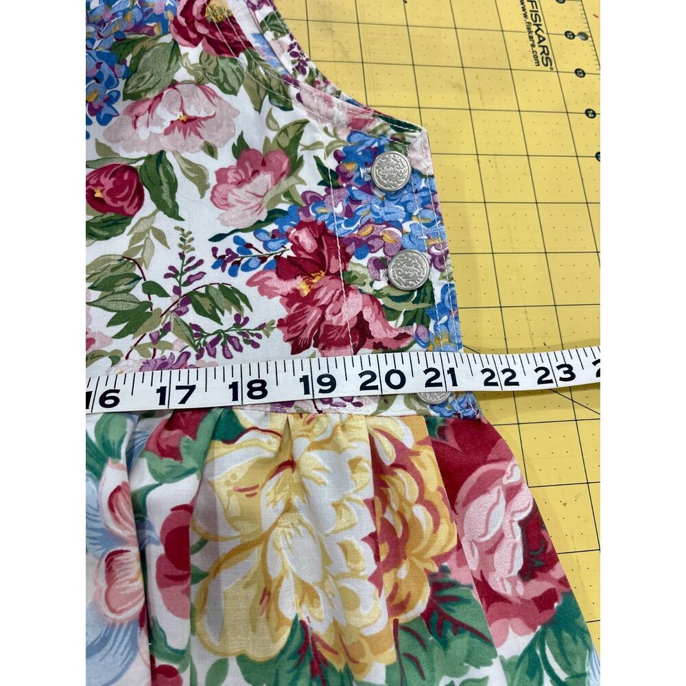 Handmade Floral Tiered Maxi Dress, patch pockets and adjustable straps, Size L - Picture 13 of 16